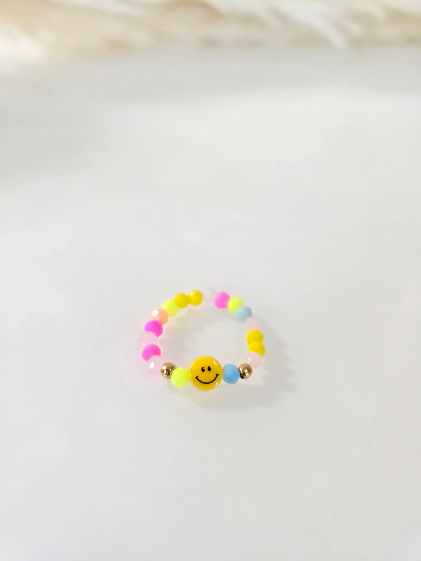 Neon Happy Face Ring