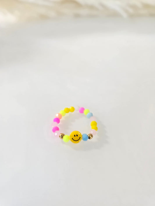 Neon Happy Face Ring