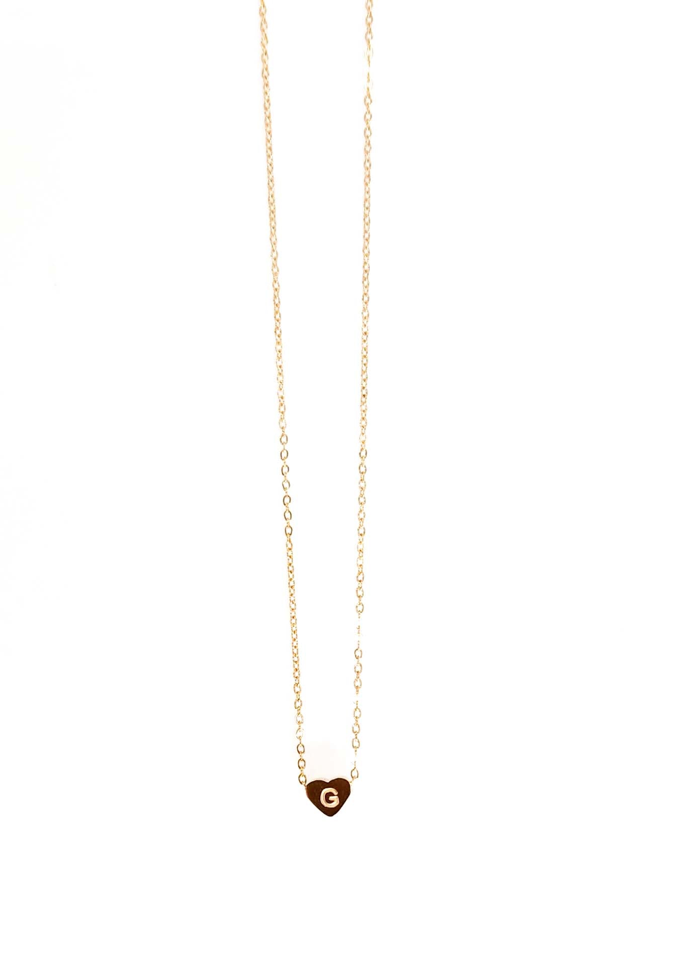 Gold tiny heart initial