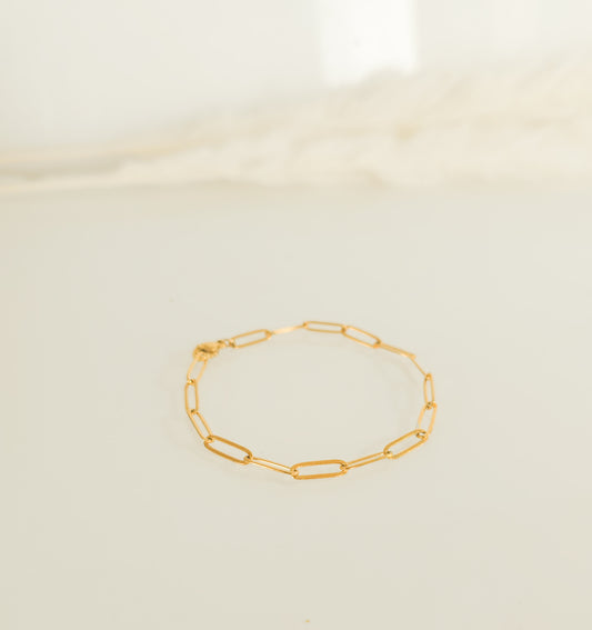 Paperclip Chain Gold Bracelet