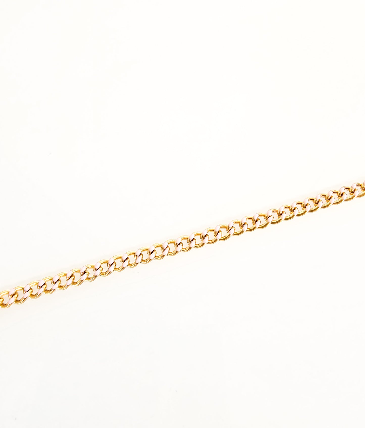 Pastel Pink Chain Gold Bracelet