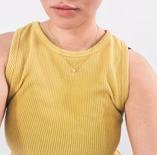 Tiny Gold Heart Initial Necklace