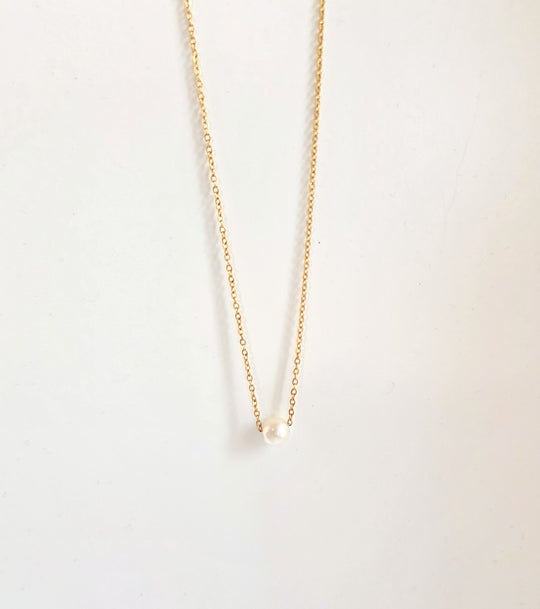 Dainty Pearl Necklace – Minimal Gold Chain, Water-Safe & Hypoallergenic Jewelry