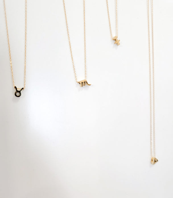 gold small zodiac necklace