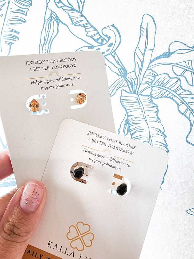 Teardrop Stud Earrings by Kalla Lilly